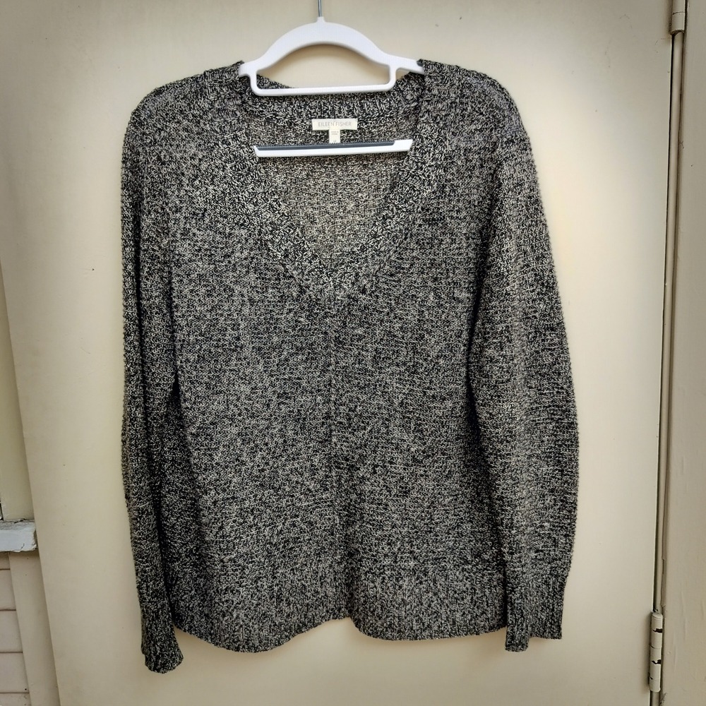 Eileen Fisher Gray V-Neck Sweater